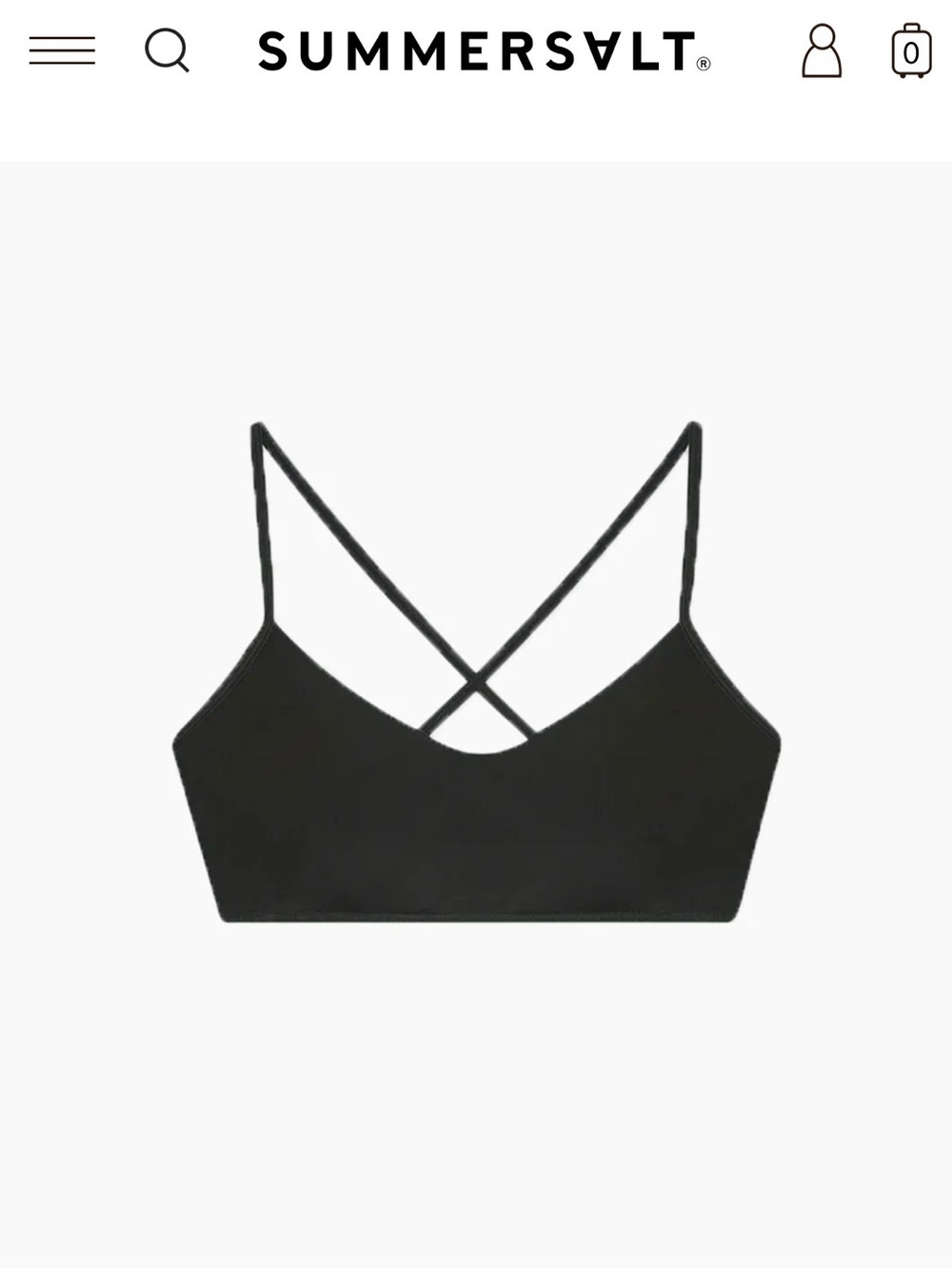 summersalt Black Seamless Crisscross Bralette